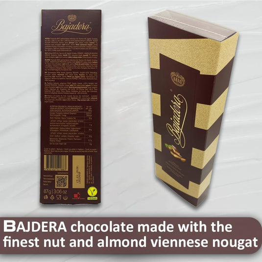 Premium Bajadera Diamond Chocolates with Finest Nut & Almond Viennese Nougat – Kosher, Halal, and Vegan Certified Bajadera Chocolates – Multipack Sizes (87 G, 6 PCS)