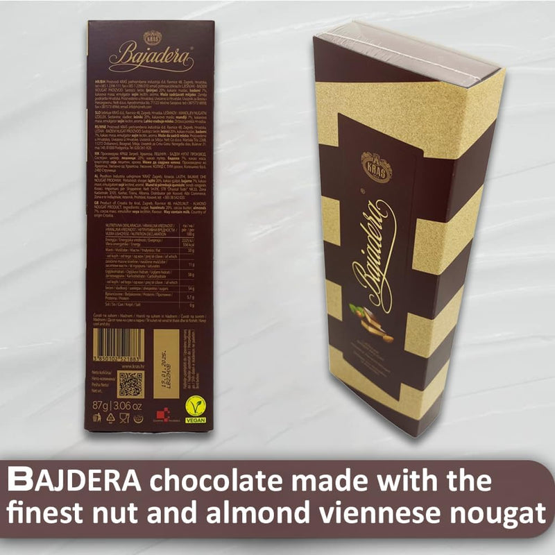 Afbeelding laden in Galerijviewer, Premium Bajadera Diamond Chocolates met de beste noten- en amandel-Weense nougat – Kosher, halal en veganistisch gecertificeerde Bajadera Chocolates – Multipack-formaten (87 G, 24 STUKS) 
