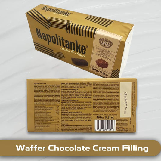 NAPOLITANKE KRAS Premium Wafers - Premium Wafers Biscuits met heerlijke melk, chocolade crème, hazelnoot, citroen en sinaasappel vullingen - Meerdere maten (4x420g) 