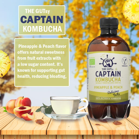 Captain Kombucha - Pineapple Peach Splash - 12 x 400 mililitres