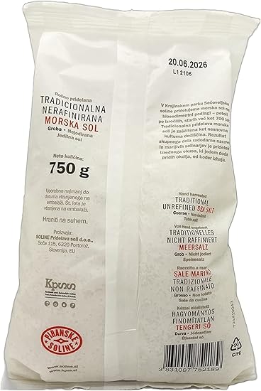 Afbeelding laden in Galerijviewer, Traditioneel grof, niet-gejodeerd, ongeraffineerd zeezout (750 gram zak) - puur biologisch en ongeraffineerd zeezout - goed voor koken en tafelzout (26 oz) (1) 
