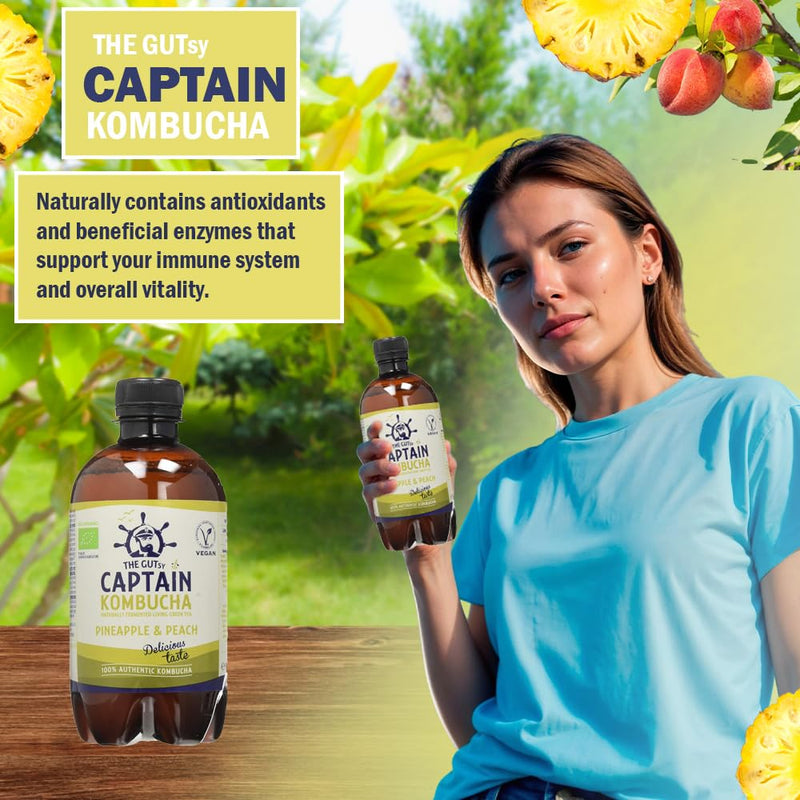 Load image into Gallery viewer, Captain Kombucha - Pineapple Peach Splash - 12 x 400 mililitres
