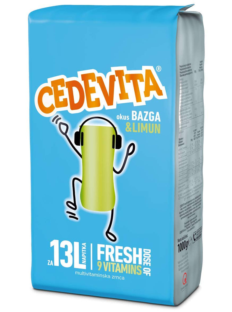 Afbeelding laden in Galerijviewer, Cedevita Instant 9 Vitamins Drank in Granulaat 1 kg (voor 13 Liter Drank) Vlierbes en Citroen 
