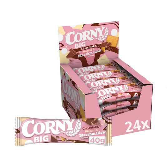 CORNY BIG Marshmallow Chocolate & Biscuit 40 g  - 24 Pack