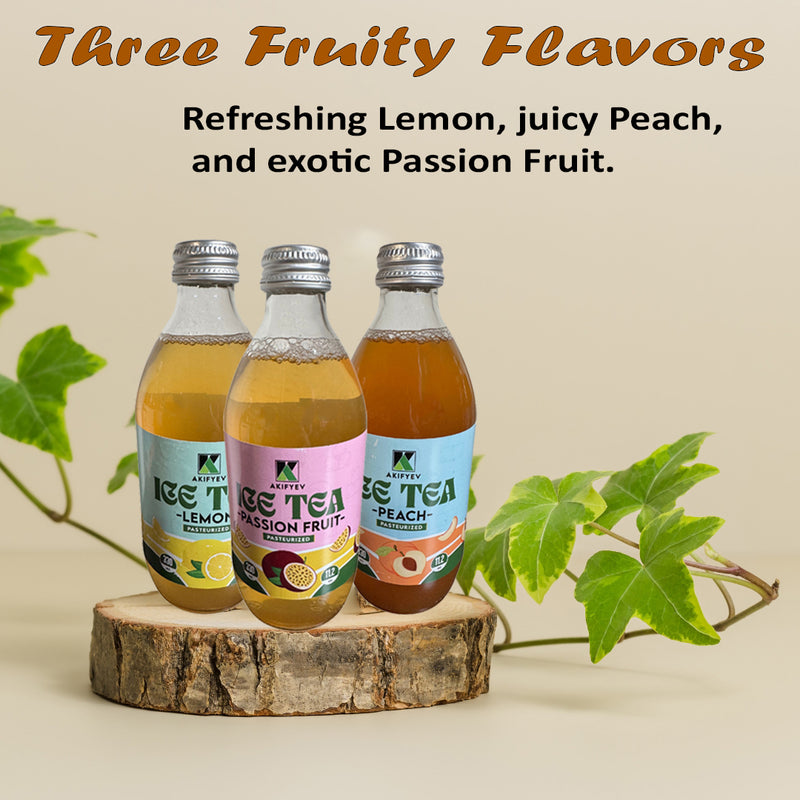 Load image into Gallery viewer, AKIFYEV BIO Ice Tea Lemon 12 x 330 ml | Premium Organic Ice Tea in Glass Bottles | Cold Brew + Nitrogen Flush | Natural, Vegan &amp; Allergen-Free Refreshment
