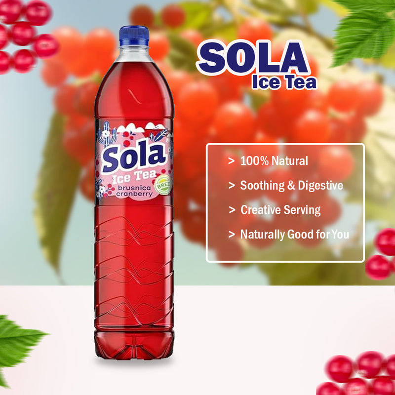 Load image into Gallery viewer, SOLA de echte smaak - Gemaakt met echte ingrediënten en met geperste smaak (cranberry, 1,5 L) 
