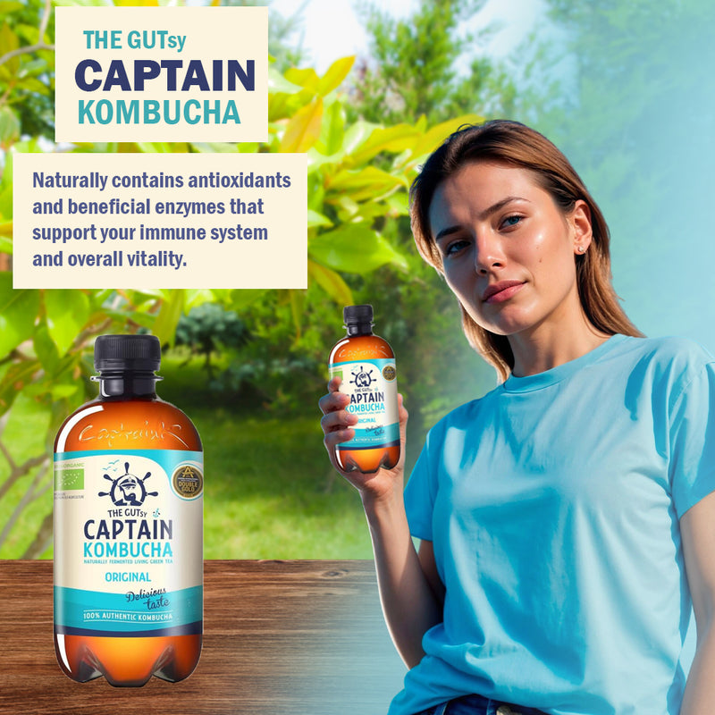 将图像加载到画廊查看器中，勇敢船长康普茶原味装 12 x 400 毫升
