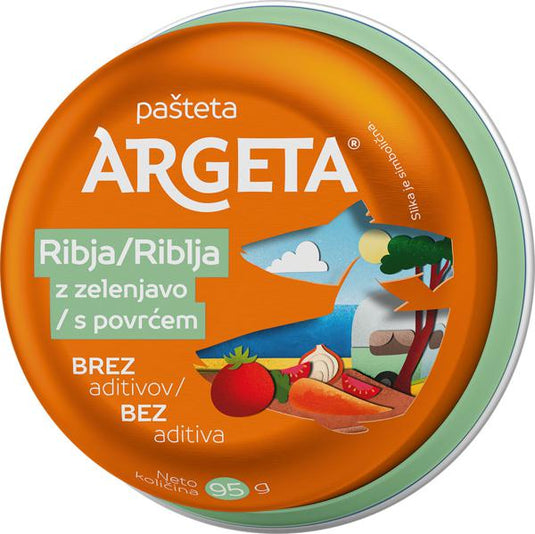 ARGETA Fish Pâté with Vegetables 95 g – Smooth Seafood & Vegetable Spread – Ready to Eat – Balanced Savory Flavor