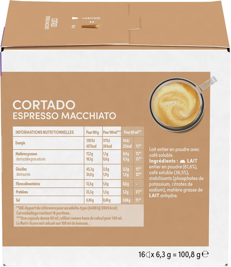Load image into Gallery viewer, Cortado Espresso Macchiato DOLCE GUSTO 30CAPS. Powerful and roasty

