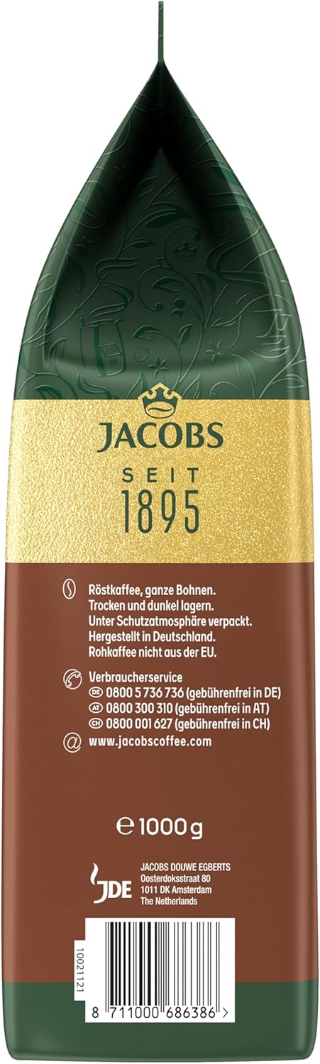 Load image into Gallery viewer, Jacobs Café Crema Intensiv 1kg – Whole Bean Coffee – Dark &amp; Robust Beans for Espresso, Latte &amp; Cappuccino
