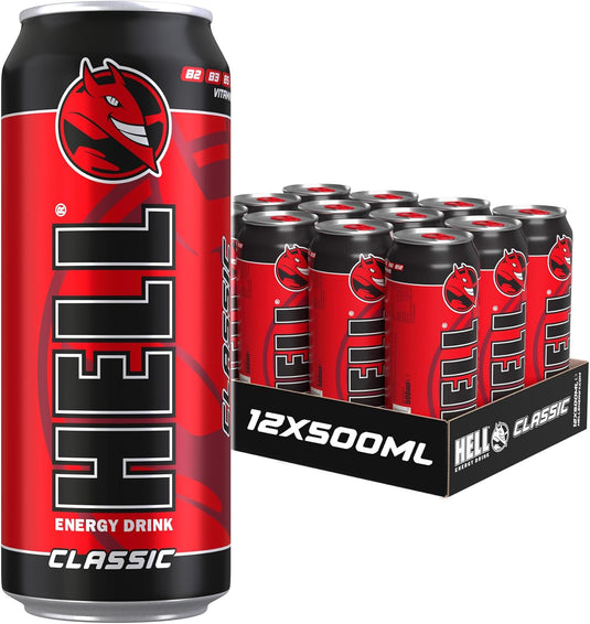 HELL Classic Energy Drink 500 ml Can – Pack of 12