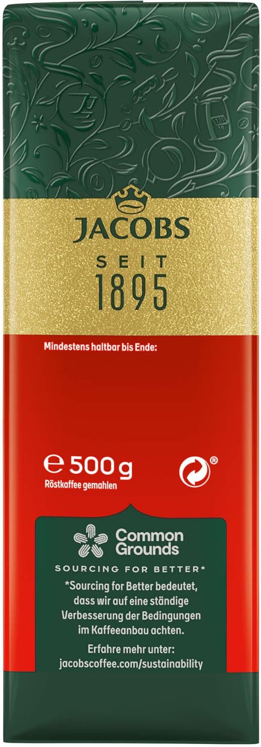 Jacobs Meister Röstung 500 g – Ground Coffee – Rich Aromatic Medium Dark Roast  12-Pack