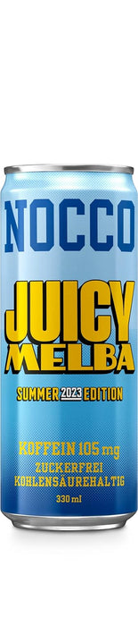 12 Cans NOCCO BCAA Drink Juicy Melba Summer Edition 2023 Buxtrade 330 ml 105 mg Caffeine