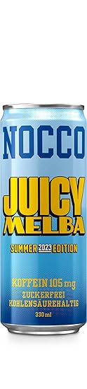 24 Cans NOCCO BCAA Drink Juicy Melba Summer Edition 2023 Buxtrade 330 ml 105 mg Caffeine