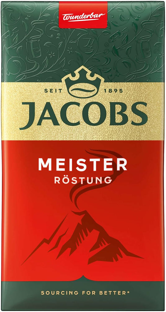 Jacobs Meister Röstung 500 g – Ground Coffee – Rich Aromatic Medium Dark Roast  12-Pack