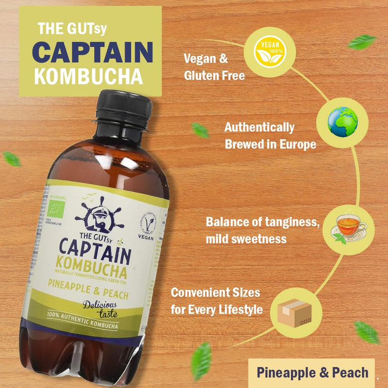 Load image into Gallery viewer, Captain Kombucha - Pineapple Peach Splash - 12 x 400 mililitres
