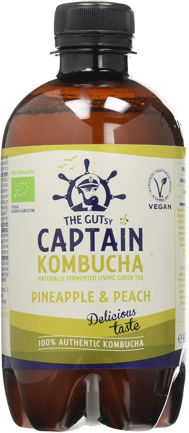Load image into Gallery viewer, Captain Kombucha Pineapple &amp; Peach 12 × 400 ml

