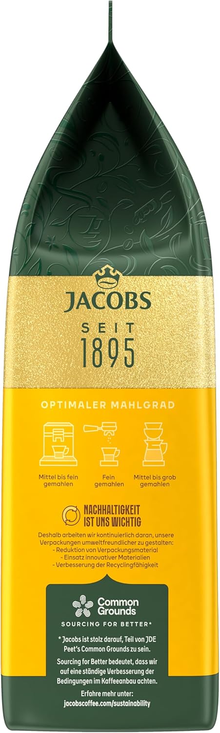 Load image into Gallery viewer, Jacobs Café Crema Gold Coffee Beans 1 kg – Whole Bean Blend for Café Crema, Latte &amp; Cappuccino – Balanced Arabica/Robusta Roast
