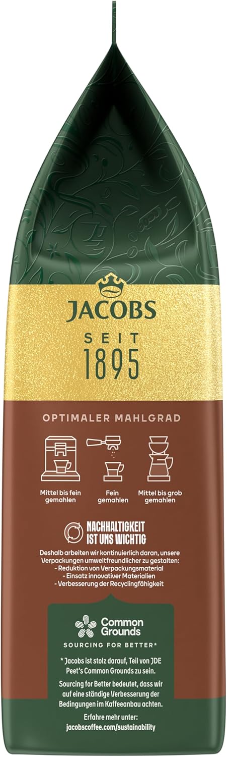 Jacobs Café Crema Intensiv 1kg – Whole Bean Coffee – Dark & Robust Beans for Espresso, Latte & Cappuccino