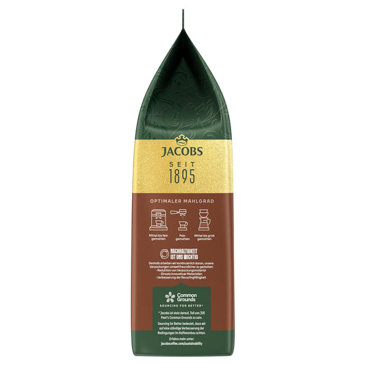 Jacobs Café Crema Intense Coffee Beans 1 kg - Intense, Nutty, Cocoa Note, Arabica & Robusta Beans, Intensity 7/10, Ideal for Café Crema