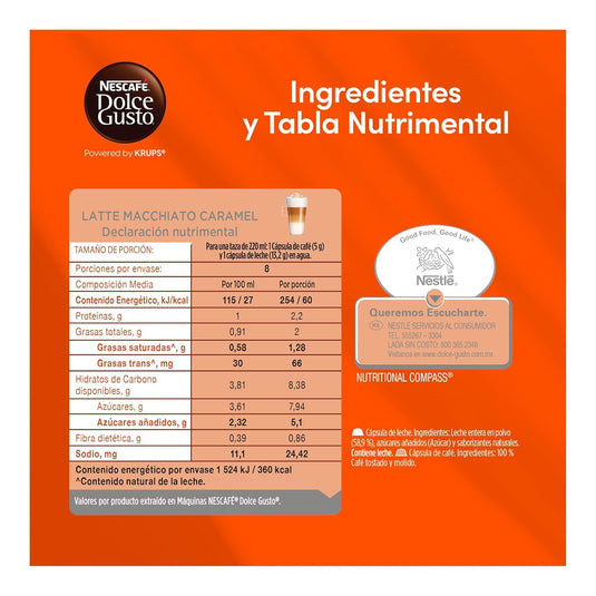Caramel Latte Macchiato DOLCE GUSTO 16CAPS. Beautiful creamso