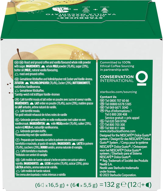 STARBUCKS® Madagascar Vanilla Macchiato DOLCE GUSTO 12CAPS Unique vanilla flavour