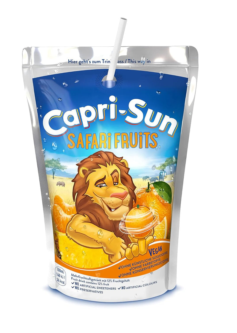 Load image into Gallery viewer, CAPRI - SUN Safari Fruits 200ml Pouches - Fruit Juice Drink (10 Pack)
