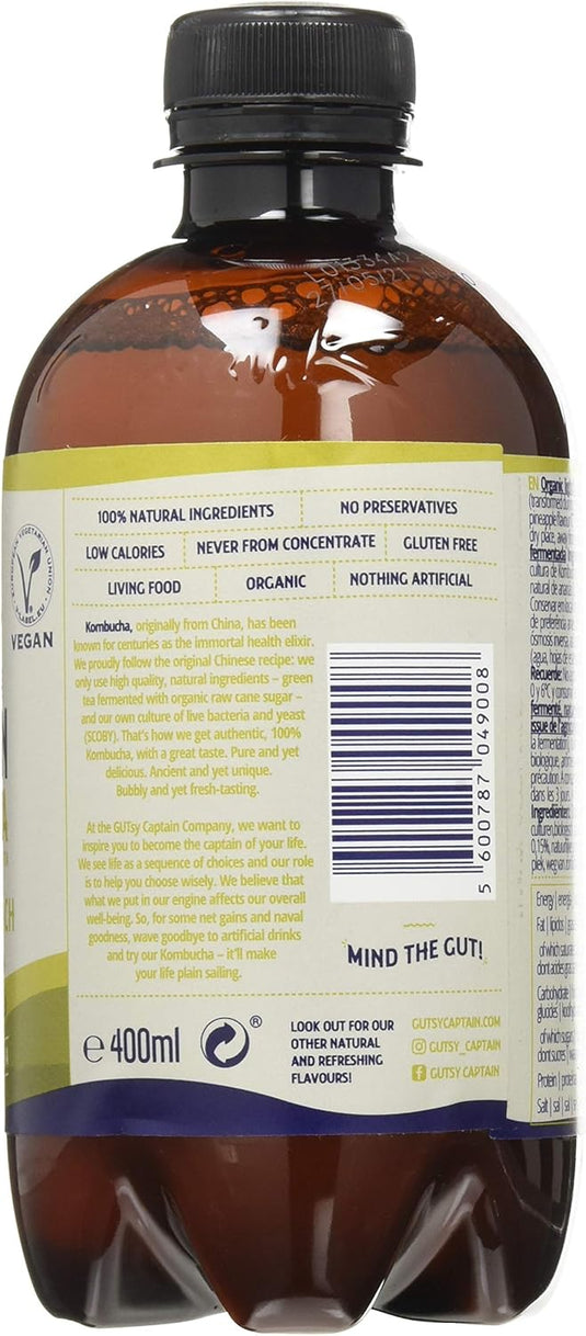 Captain Kombucha Pineapple & Peach 12 × 400 ml