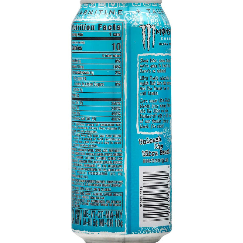Load image into Gallery viewer, Monster Energy Zero Sugar Ultra Fiesta Mango Drink 12 × 500 ml

