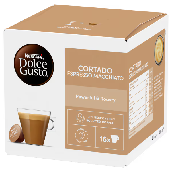 Load image into Gallery viewer, Cortado Espresso Macchiato DOLCE GUSTO 30CAPS. Powerful and roasty
