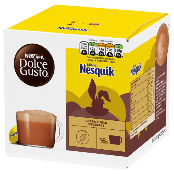 Nesquik® Hot Chocolate DOLCE GUSTO 16CAPS. Unique Nesquik® flavour