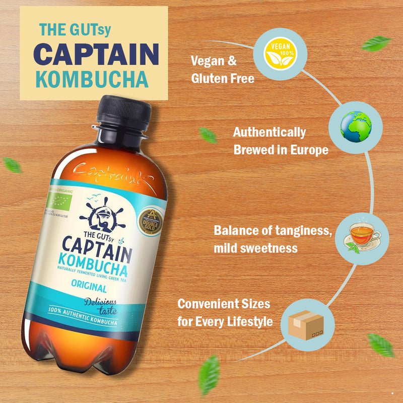 将图像加载到画廊查看器中，勇敢船长康普茶原味装 12 x 400 毫升
