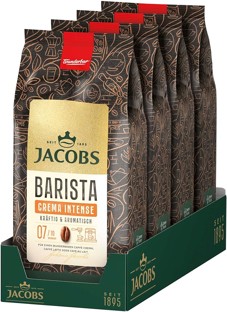 Load image into Gallery viewer, Jacobs Barista Crema Intense 1kg – Premium Whole Bean Coffee – Dark Roast Espresso &amp; Café‑Crema Blend
