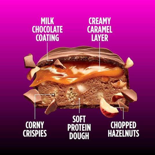 CORNY Protein Soft Hazelnut Nougat Bar 45g  - 12 Pack