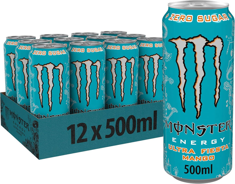 Load image into Gallery viewer, Monster Energy Zero Sugar Ultra Fiesta Mango Drink 12 × 500 ml
