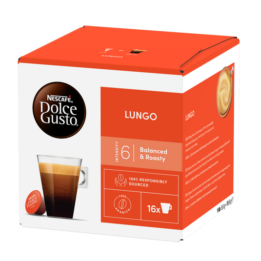 Lungo DOLCE GUSTO 16CAPS. Balanced and roasty
