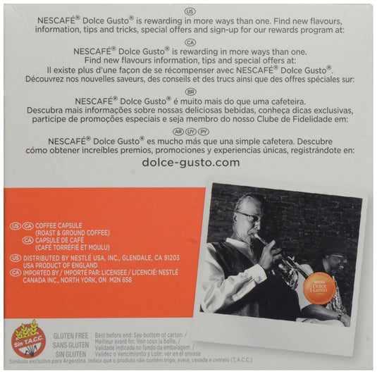 Lungo DOLCE GUSTO 16CAPS. Balanced and roasty