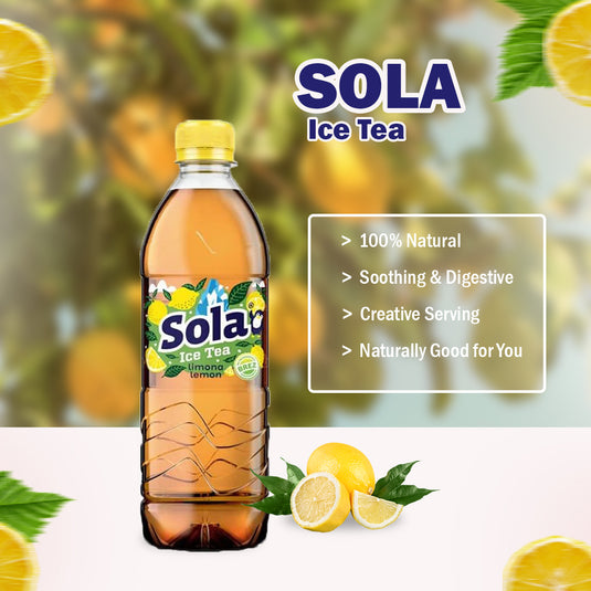 SOLA de echte smaak - Gemaakt met echte ingrediënten en met geperste smaak (Perzik, 0,5 L) (Citroen, 0,5 L) 