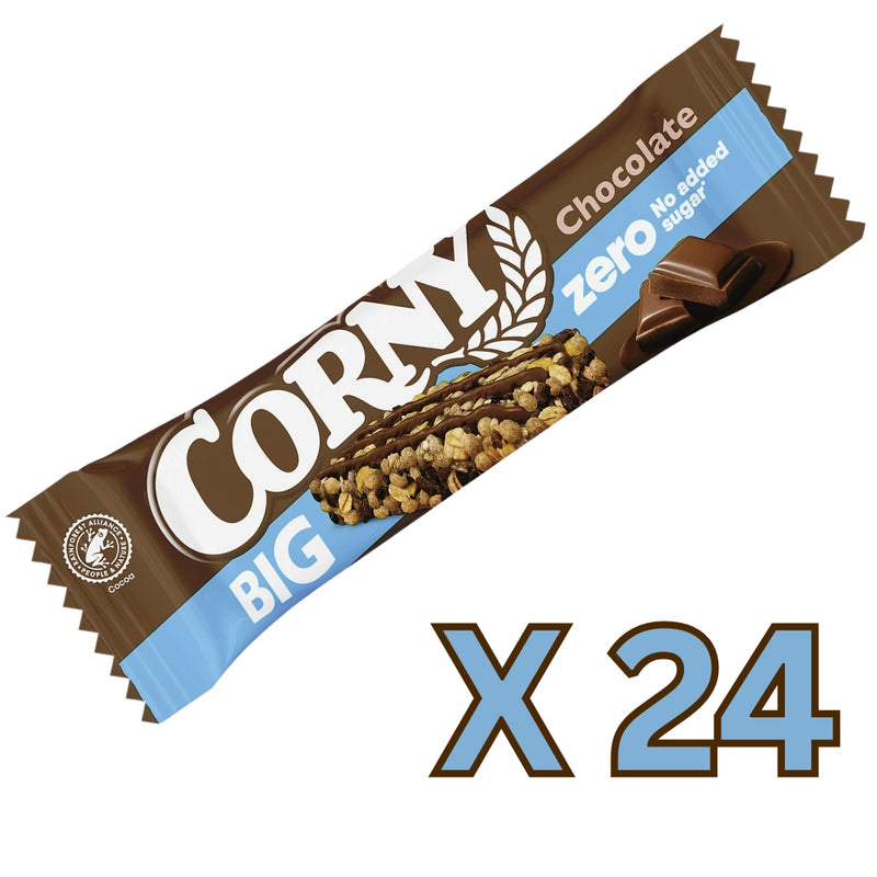 Load image into Gallery viewer, CORNY BIG Zero Chocolate 40 g - Zero Added Sugar Snack Bars (24 Pack)
