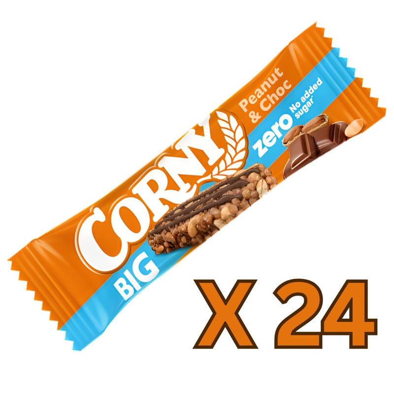 갤러리 뷰어에 이미지 로드, CORNY BIG Zero Peanut &amp; Chocolate 40 g - Zero Added Sugar Snack (24 Pack)
