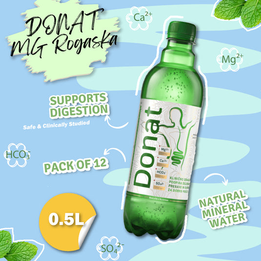Natuurlijk Magnesiumwater - 500mg Magnesium in 500ml ''Donat Mg'' Bulkverpakking 12x0,5
