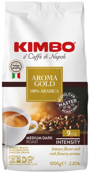 Load image into Gallery viewer, KIMBO Aroma Gold 100% Arabica Coffee Beans - 1kg
