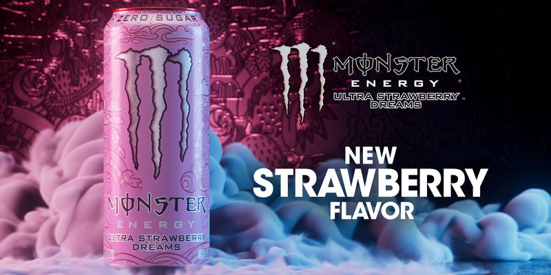 Load image into Gallery viewer, Monster Energy Drink Ultra Strawberry Dreams, Zero Sugar Energy Drink, 12 x 500 ml
