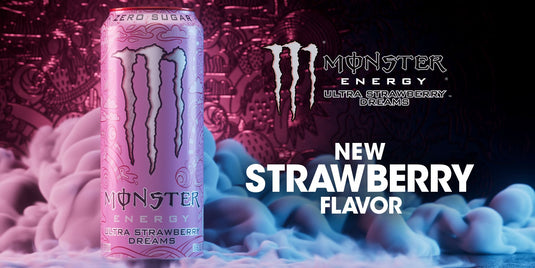 Monster Energy Drink Ultra Strawberry Dreams, Zero Sugar Energy Drink, 12 x 500 ml