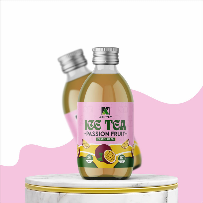 Load image into Gallery viewer, AKIFYEV BIO Ice Tea Passion Fruit 12 x 330 ml | Premium Organic Ice Tea in Glass Bottles | Cold Brew + Nitrogen Flush | Natural, Vegan &amp; Allergen-Free Refreshment

