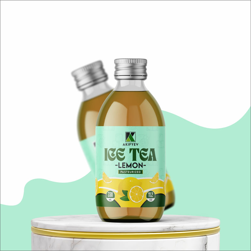 Load image into Gallery viewer, AKIFYEV BIO Ice Tea Lemon 12 x 330 ml | Premium Organic Ice Tea in Glass Bottles | Cold Brew + Nitrogen Flush | Natural, Vegan &amp; Allergen-Free Refreshment
