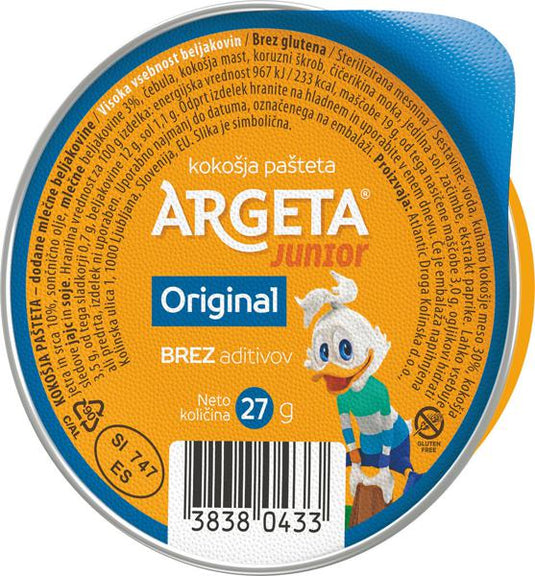 ARGETA Junior Chicken Pâté 27 g – Mild & Smooth Chicken Spread for Kids – Ready to Eat – Premium Quality