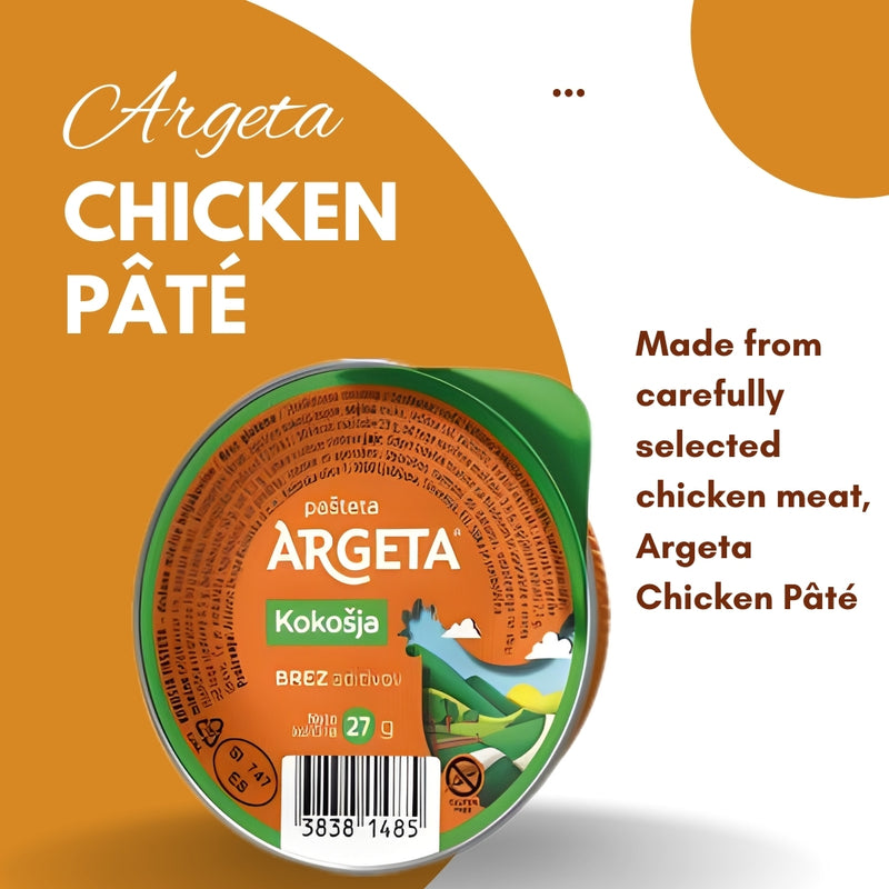 Load image into Gallery viewer, ARGETA Chicken Pâté 27 g – Classic Chicken Spread – Smooth &amp; Creamy Meat Pâté – Ready to Eat Snack – Premium Quality
