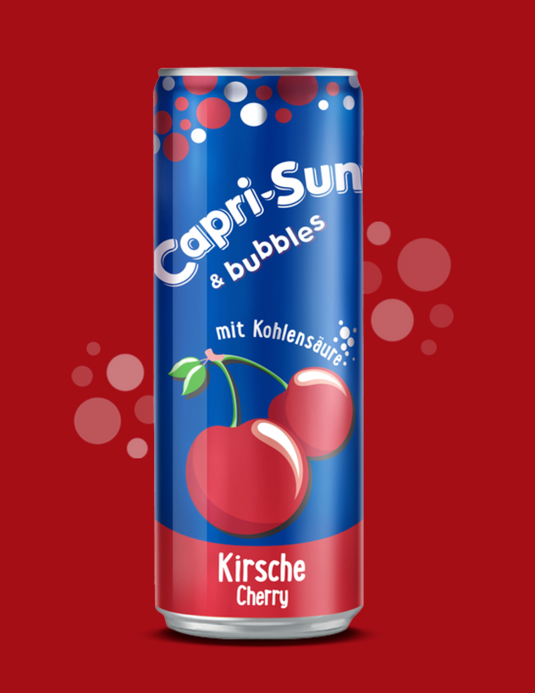 CAPRI - SUN Bubbles Cherry 330ml - Sparkling Cherry Fruit Drink (15 Pack)