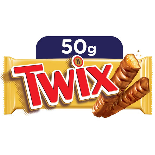 Twix Double Bar 32x50g Chocolate Bar Crunchy biscuit with delicate caramel covered in milk chocolate